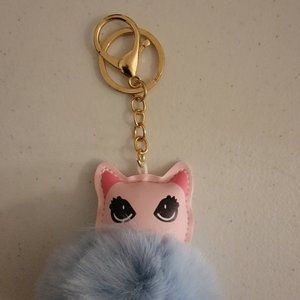 Cat Pom Pom Purse Charm/Key Chain